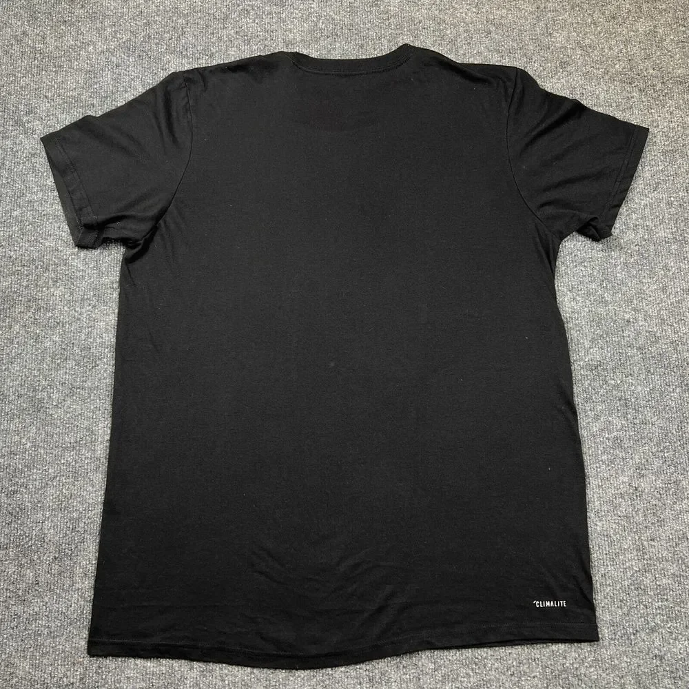 Adidas Orlando Three Stripe T Shirt Adult Size Large L Black Performance Tee‎